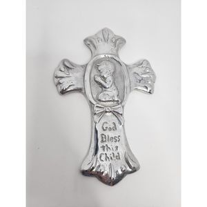 The Faith Collection God Bless‎ This Child Aluminum Cross Wall Hang